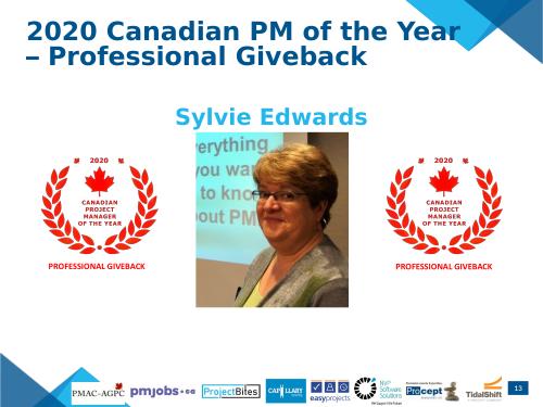 2020 Canadian PM of the Year - Professional Giveback (Sylvie Edwards)